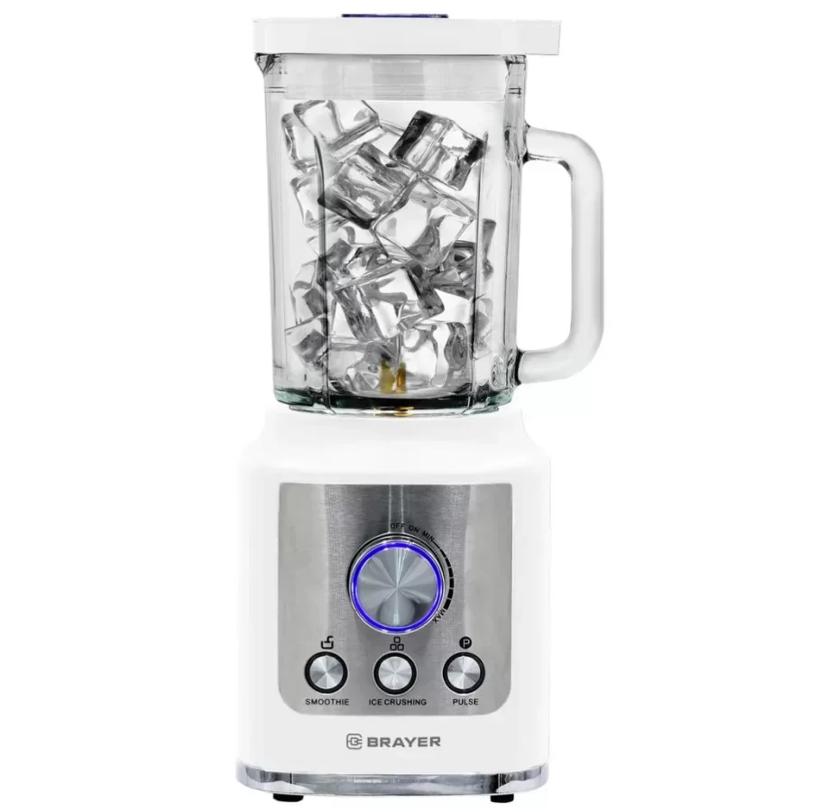 Блендер стационарный BRAYER BR1200WH (1600 Вт, стекл., 1,8 л, 6 титан. ножей, импульс, колка льда)