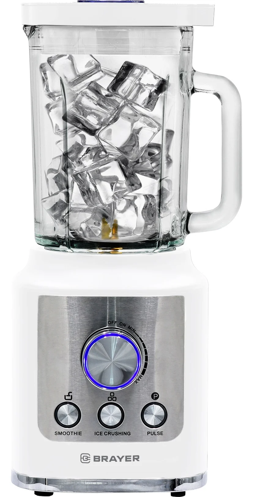 Блендер стационарный BRAYER BR1200WH (1600 Вт, стекл., 1,8 л, 6 титан. ножей, импульс, колка льда)