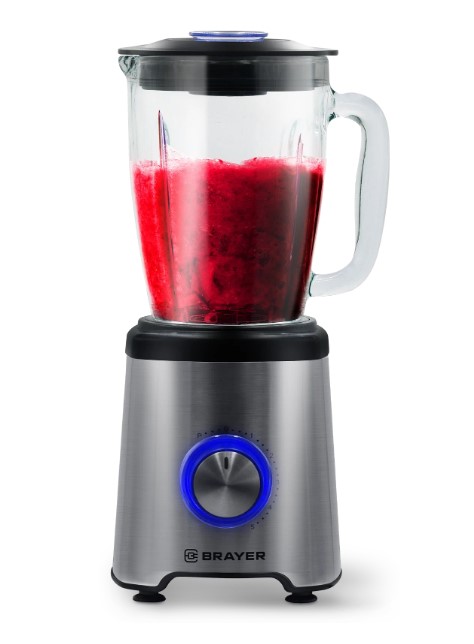Блендер стационарный BRAYER BR1203, 1200 Вт, стекл., 1,75 л, 6 титан. ножей, импульс, колка льда