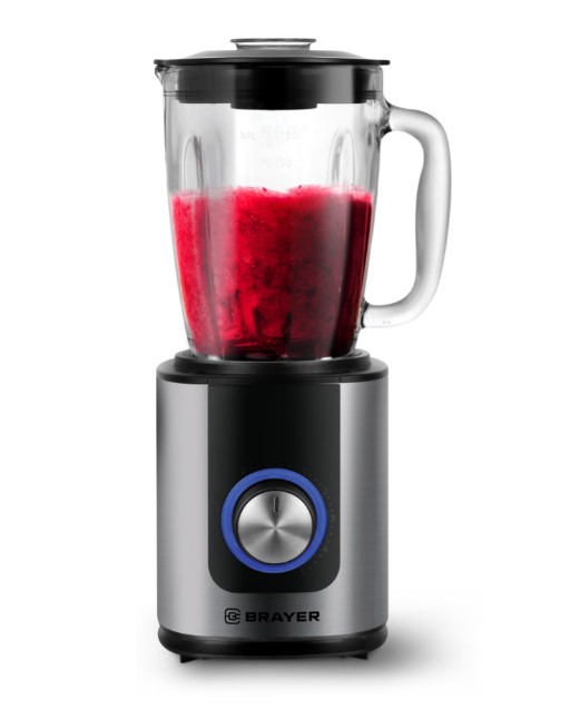 Блендер стационарный BRAYER BR1204, 1200 Вт, стекл., 1,75 л, 6 титан. ножей, импульс, колка льда