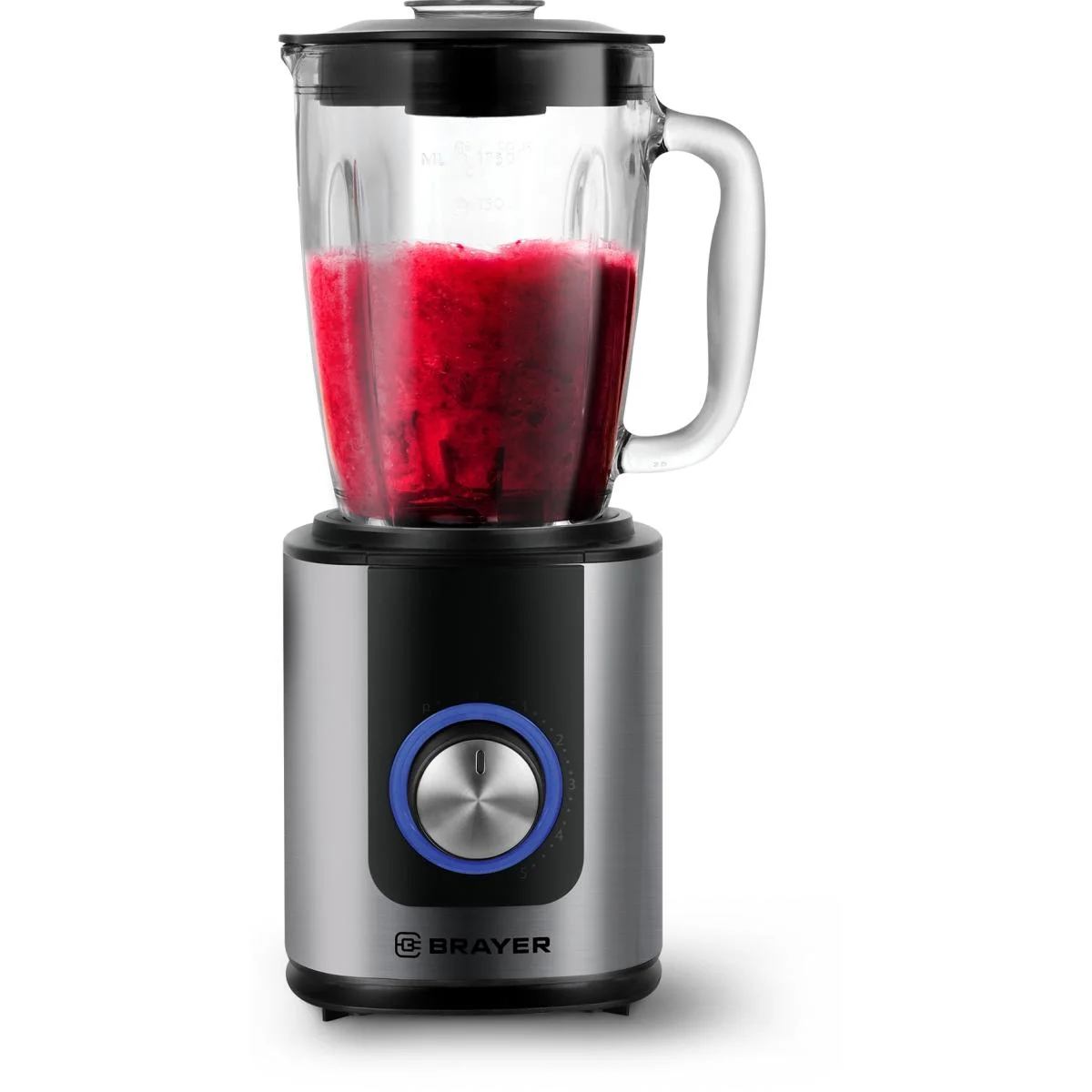 Блендер стационарный BRAYER BR1204, 1200 Вт, стекл., 1,75 л, 6 титан. ножей, импульс, колка льда