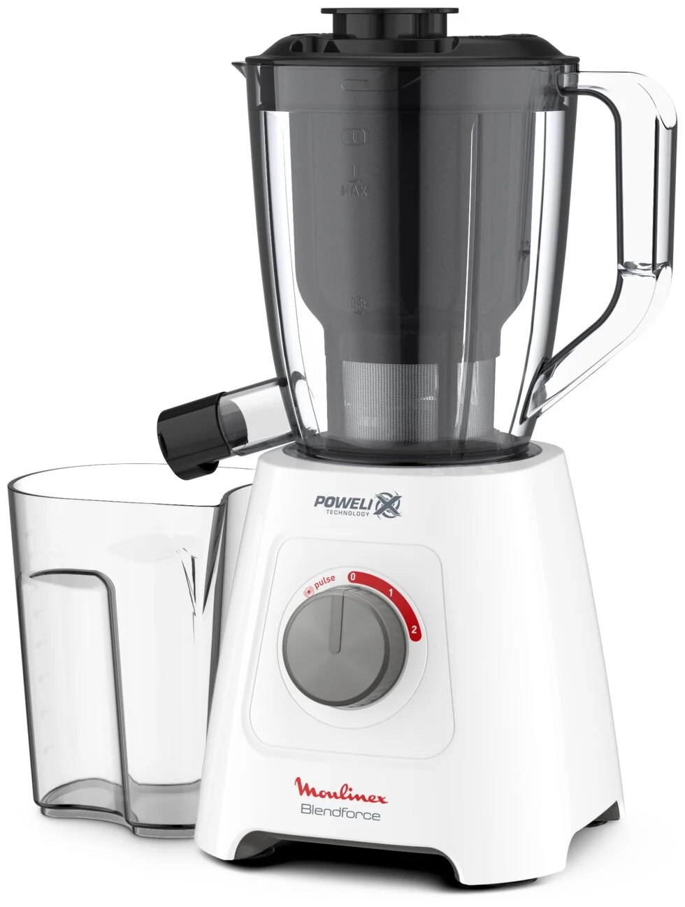 Блендер стационарный Moulinex LM42Q110 600Вт, кувшин 2л, соковыжималка