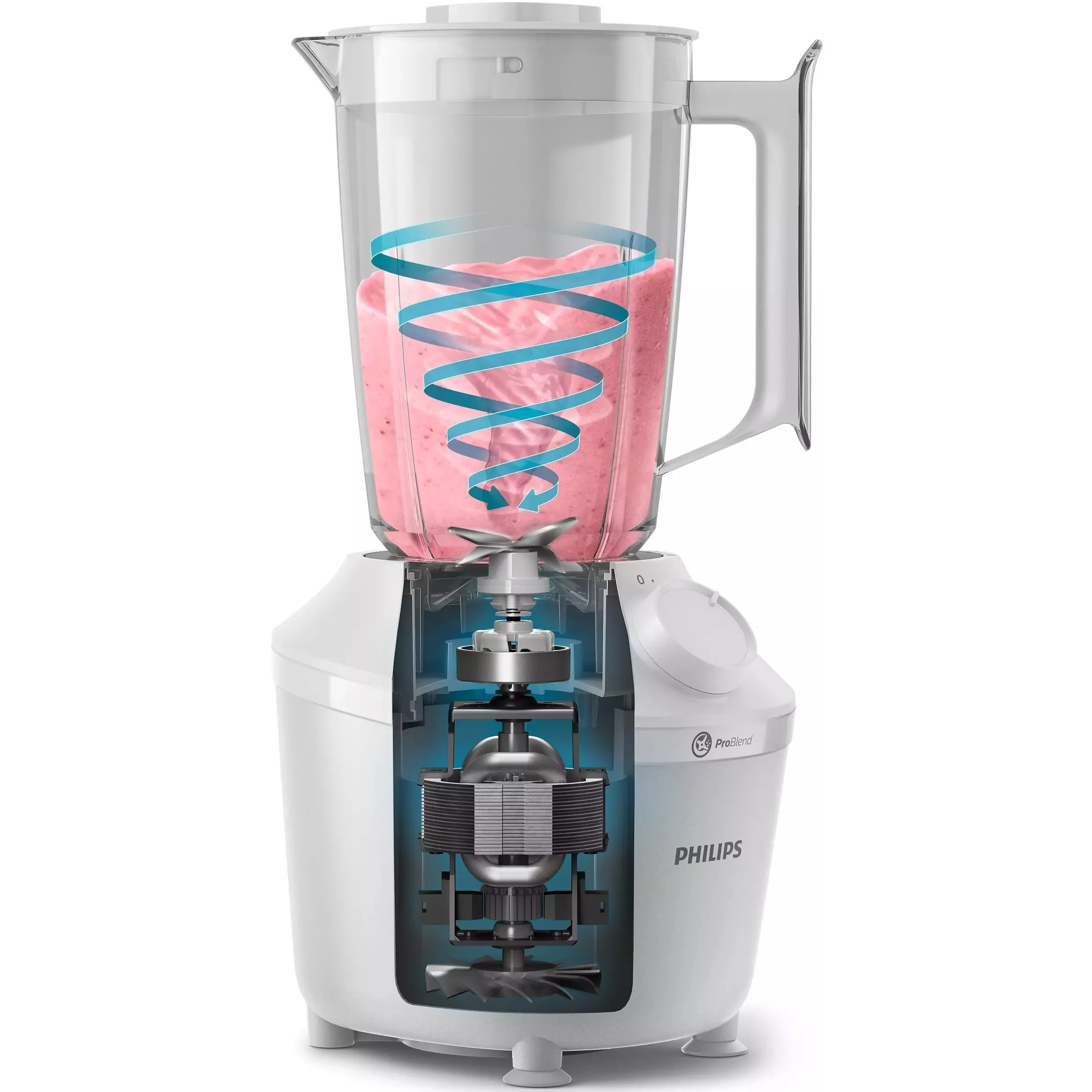 Блендер стационарный Philips HR2041/00, белый 450Вт, кувшин 1л