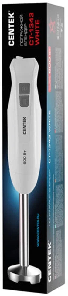 Блендер Centek CT-1343 белый 600 Вт, турбо режим, специальная заточка лезвий, легкая очистка
