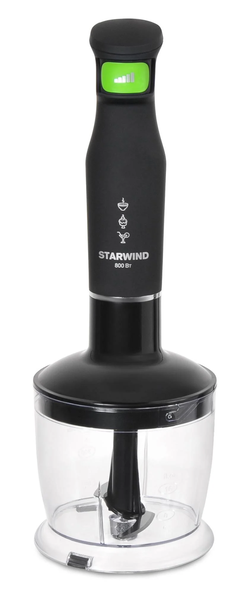 Блендер Starwind SBS2212w, погружной, черный/зеленый