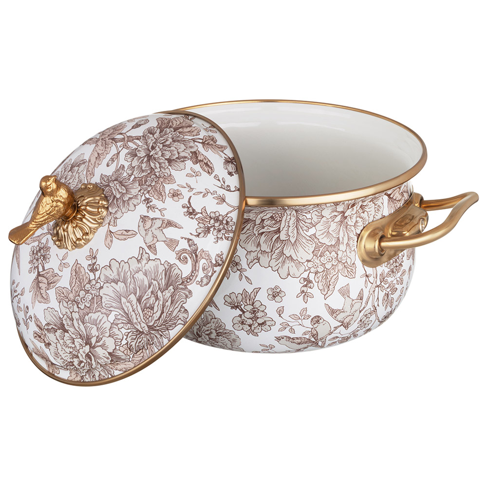 КАСТРЮЛЯ ЭМАЛИРОВАННАЯ LEFARD С КРЫШКОЙ, СЕРИЯ ROYAL GARDEN 2,1Л, ДИА.16СМ ПОДХОДИТ ДЛЯ ИНДУКЦИОН.ПЛ