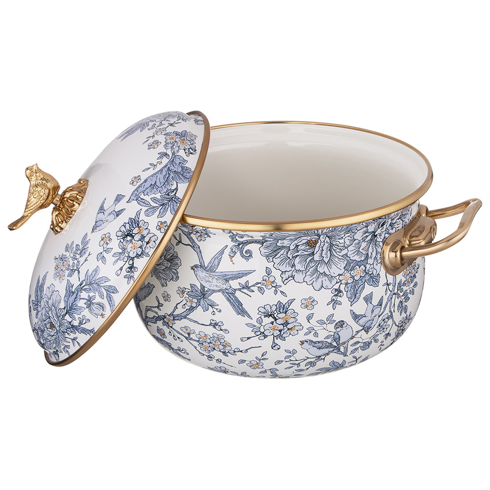 КАСТРЮЛЯ ЭМАЛИРОВАННАЯ LEFARD С КРЫШКОЙ, СЕРИЯ ROYAL GARDEN 3,8Л, ДИА.20СМ ПОДХОДИТ ДЛЯ ИНДУК.ПЛ