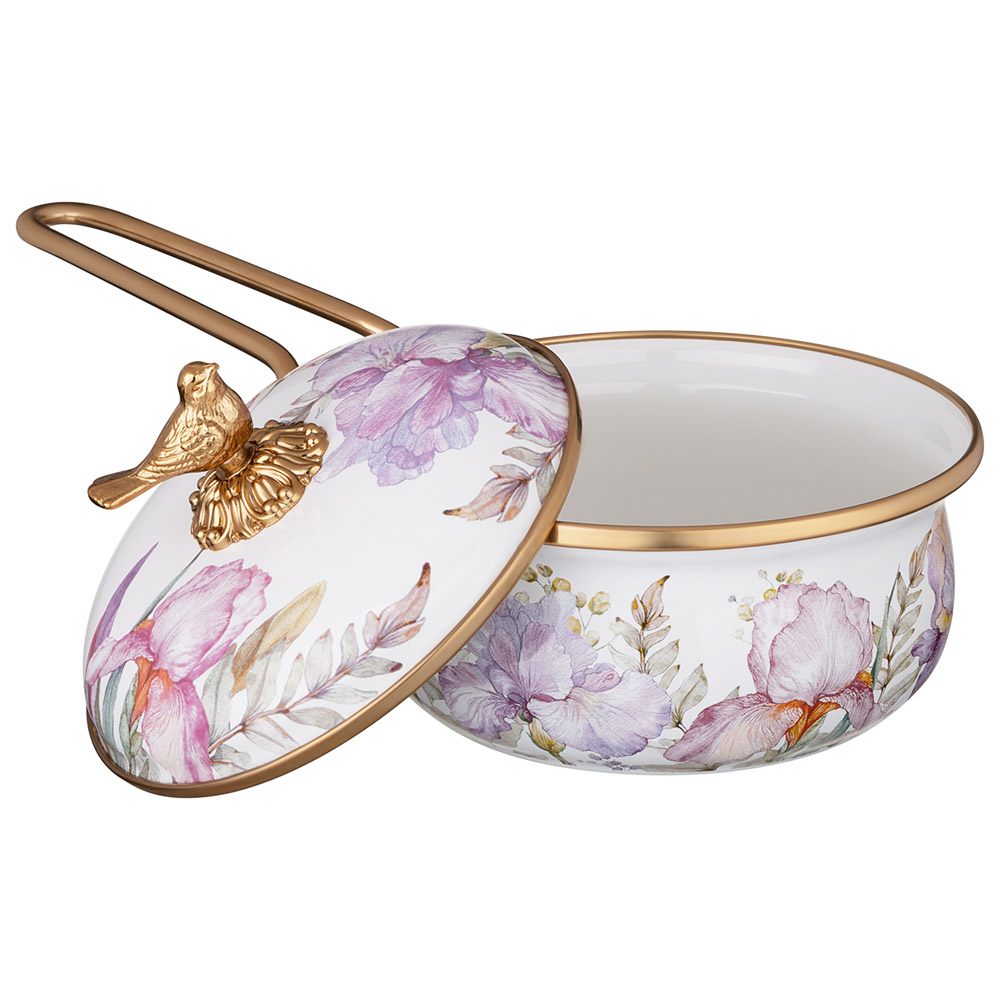 КОВШ LEFARD ЭМАЛИРОВАННЫЙ, СЕРИЯ IRISES 14СМ/0,9Л D=14 СМ  ДЛИНА=31СМ ПОДХОДИТ ДЛЯ ИНДУКЦИОН