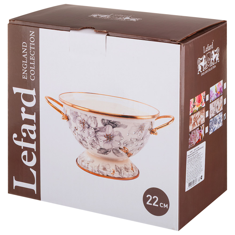 ДУРШЛАГ LEFARD ЭМАЛИРОВАННЫЙ, СЕРИЯ ROYAL GARDEN, 22*13 СМ