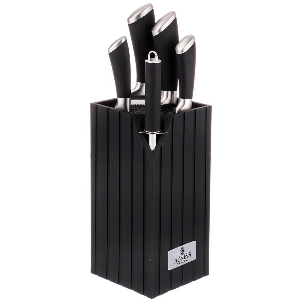 ПОДСТАВКА ДЛЯ НОЖЕЙ AGNESS "BEST" УНИВЕРСАЛЬНАЯ, 12X12X23 СМ — фото 3