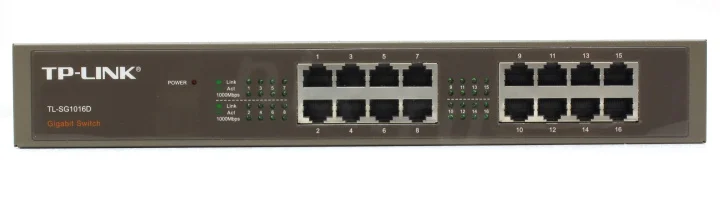 Коммутатор TP-Link SMB TL-SG1016D неуправляемый настольный/19U 16x10/100/1000BASE-T