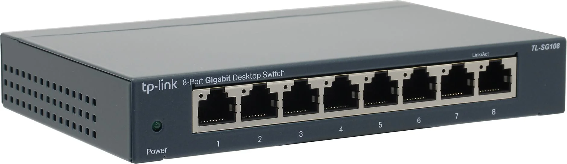 Коммутатор TP-Link SMB TL-SG108 8-port Desktop Gigabit Switch, 8 10/100/1000M RJ45 ports,metal case