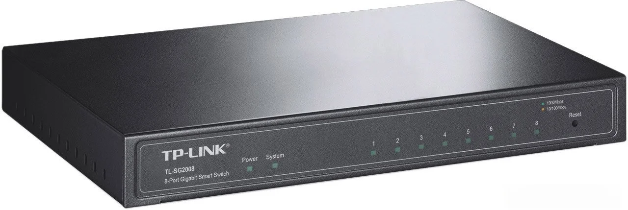Коммутатор TP-Link SMB TL-SG2008 8-port Pure-Gigabit Desktop Smart Switch, 8 10/100/1000Mbps RJ45 ports, Tag-based VLAN, STP/RSTP/MSTP, IGMP V1/V2/V3