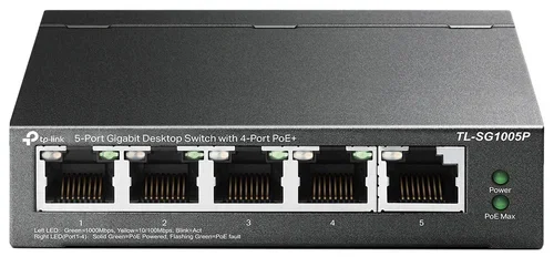 Коммутатор TP-Link SMBTL-SG1005P 5-портовый гигабитный настольный коммутатор с 4 портами PoE SMB 56W