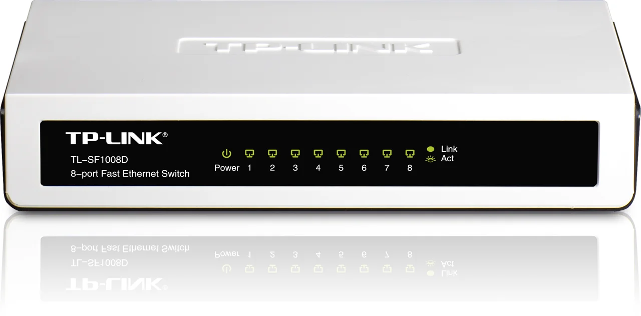 Коммутатор TP-Link SOHO TL-SF1008D Коммутатор 8-port 10/100M mini Desktop Switch, 8 10/100M RJ45 ports, Plastic case