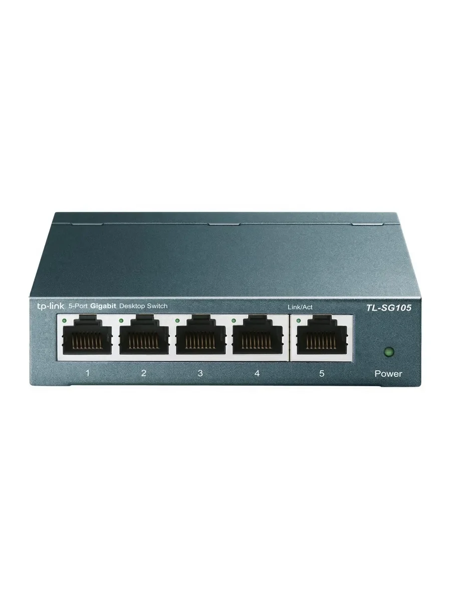Коммутатор TP-Link SOHO TL-SG105 5-port Desktop Gigabit Switch, 5 10/100/1000M RJ45 ports, metal case