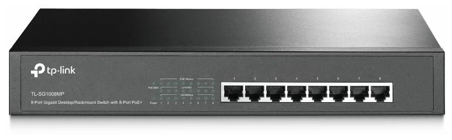Коммутатор TP-Link TL-SG1008MP 8-портовый настольный/монтируемый в стойку гигабитный коммутатор с 8 портами PoE+