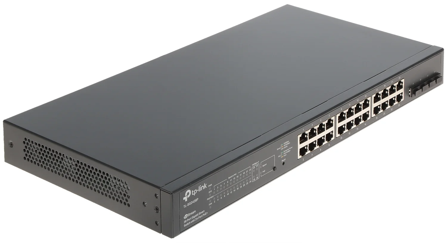 Коммутатор TP-Link TL-SG2428P JetStream гигабитный Smart коммутатор на 24 порта PoE+ и 4 SFP-слота SMB