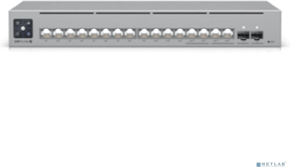 Коммутатор Ubiquiti UniFi Switch Pro Max 16 PoE PoE-коммутатор в стойку, 4х 2.5G RJ45, 12х 1G RJ45, 2х 10G SFP+, раздача 180 Вт