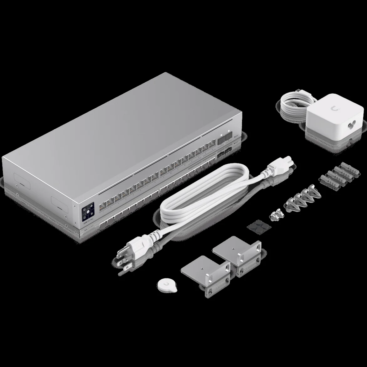 Коммутатор Ubiquiti UniFi Switch Pro Max 16 PoE PoE-коммутатор в стойку, 4х 2.5G RJ45, 12х 1G RJ45, 2х 10G SFP+, раздача 180 Вт
