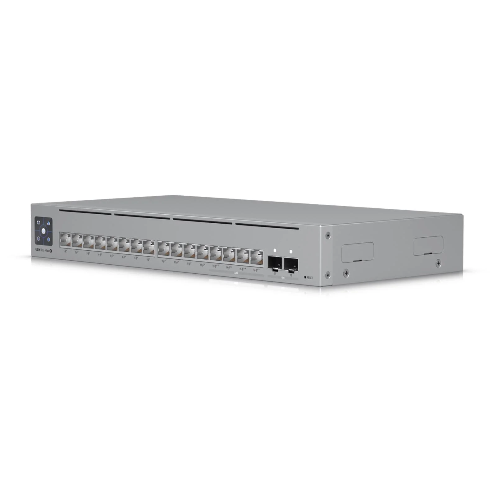 Коммутатор Ubiquiti UniFi Switch Pro Max 16 PoE PoE-коммутатор в стойку, 4х 2.5G RJ45, 12х 1G RJ45, 2х 10G SFP+, раздача 180 Вт