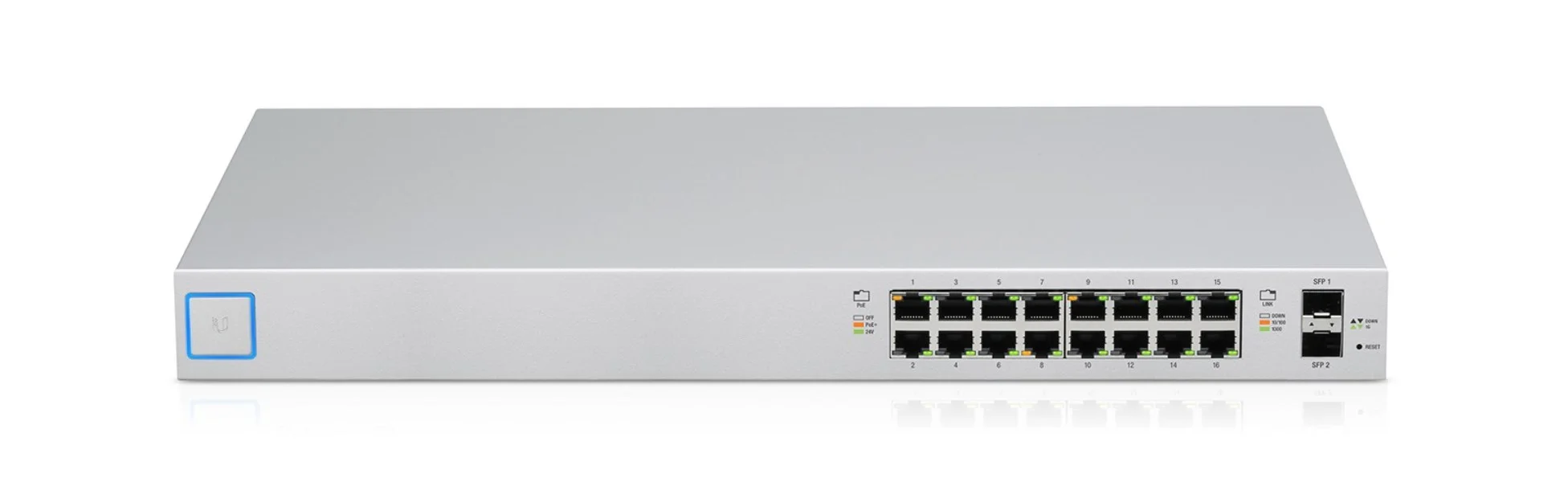 Коммутатор Ubiquiti UniFi USW-16-POE 2SFP 8PoE+ 42W управляемый