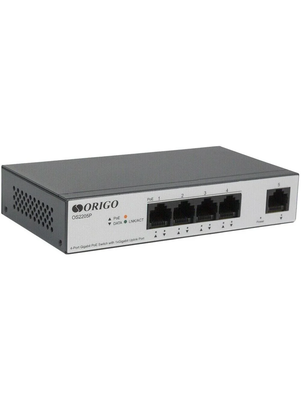 Коммутатор Unmanaged Switch 4x1000Base-T PoE, 1x1000Base-T, PoE Budget 60W, Long-range PoE up to 250m, metal case