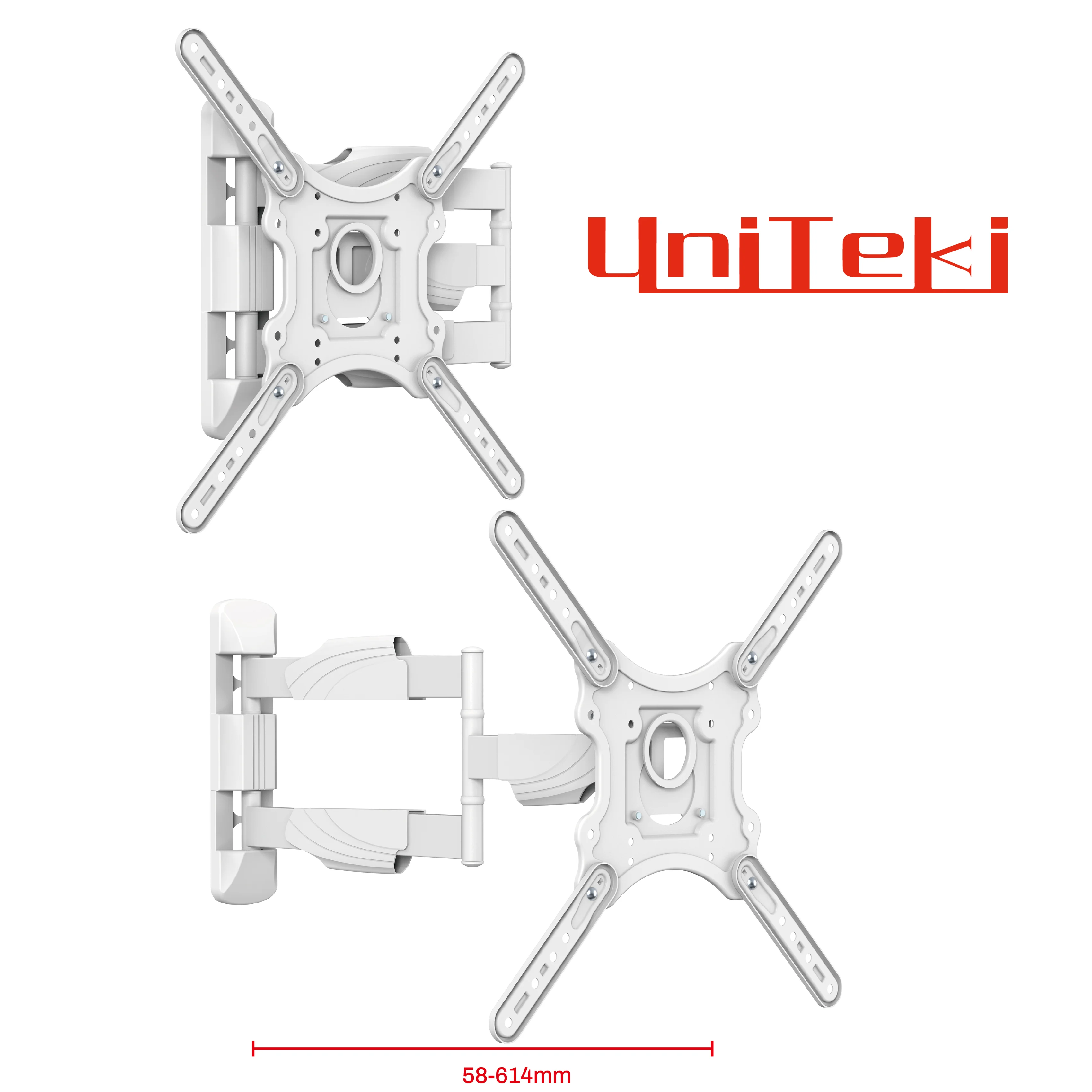 Кронштейн для телевизора UniTeki FML40W с большим вылетом, поворотно-наклонный, для диагонали 23-55 дюймов