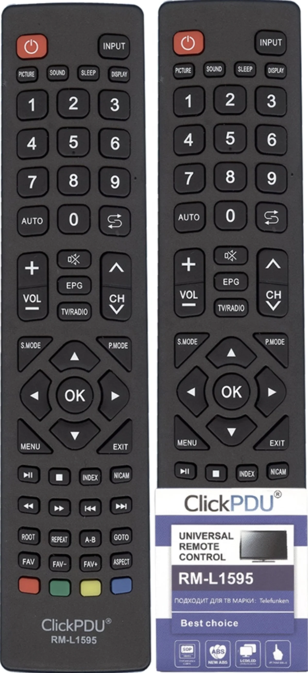 Универсальный пульт ClickPDU для TELEFUNKEN RM-L1595