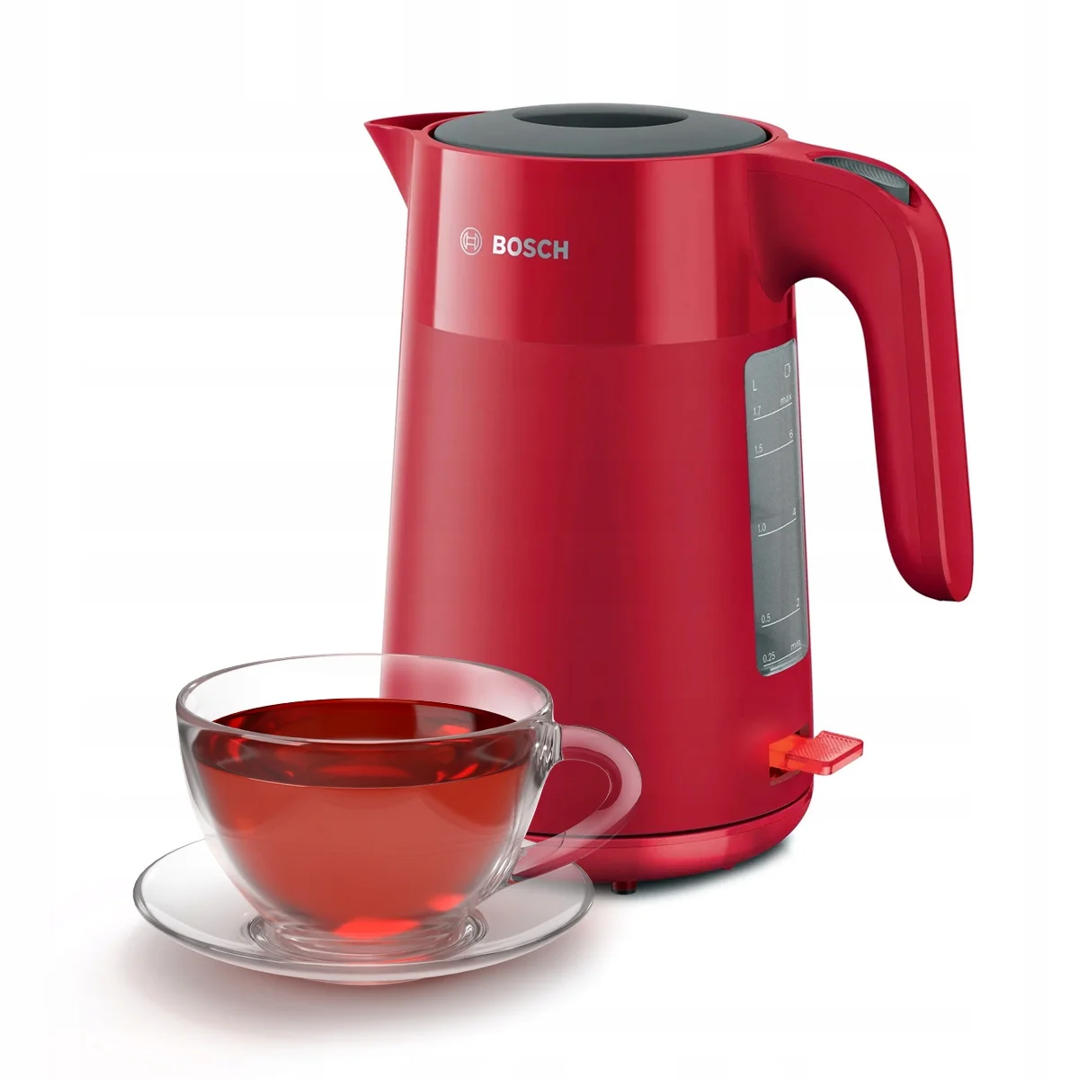 Чайник электрический Bosch TWK 2M164, 1.7 л, красный