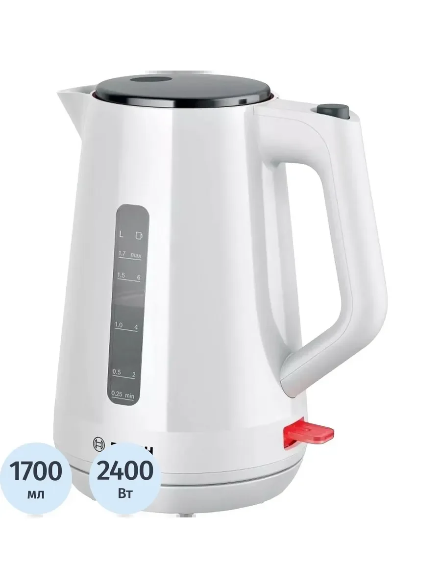 Чайник электрический Bosch TWK1M121 1.7 л, 2400 Вт, белый корпус: пластик