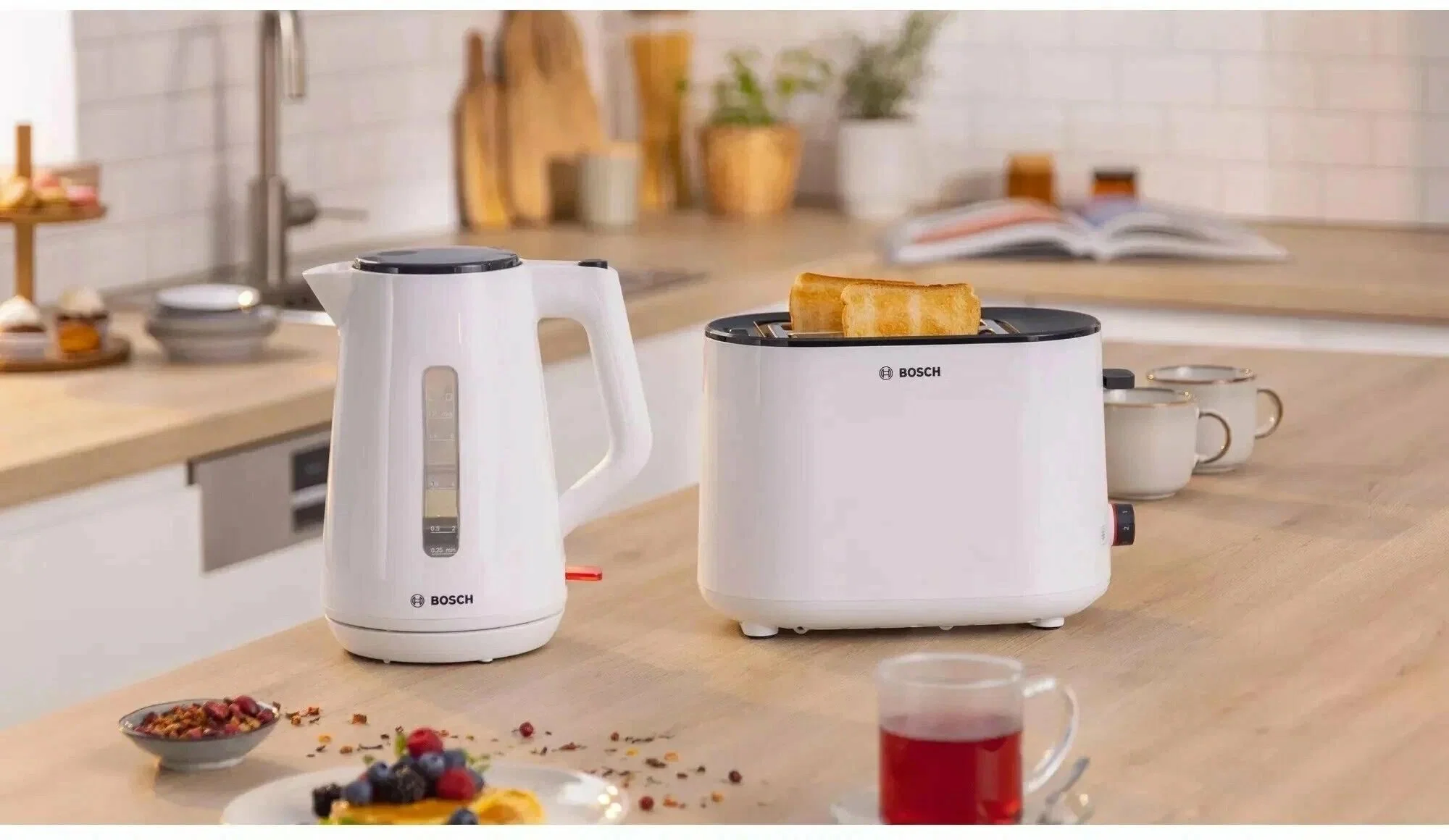 Чайник электрический Bosch TWK1M121 1.7 л, 2400 Вт, белый корпус: пластик