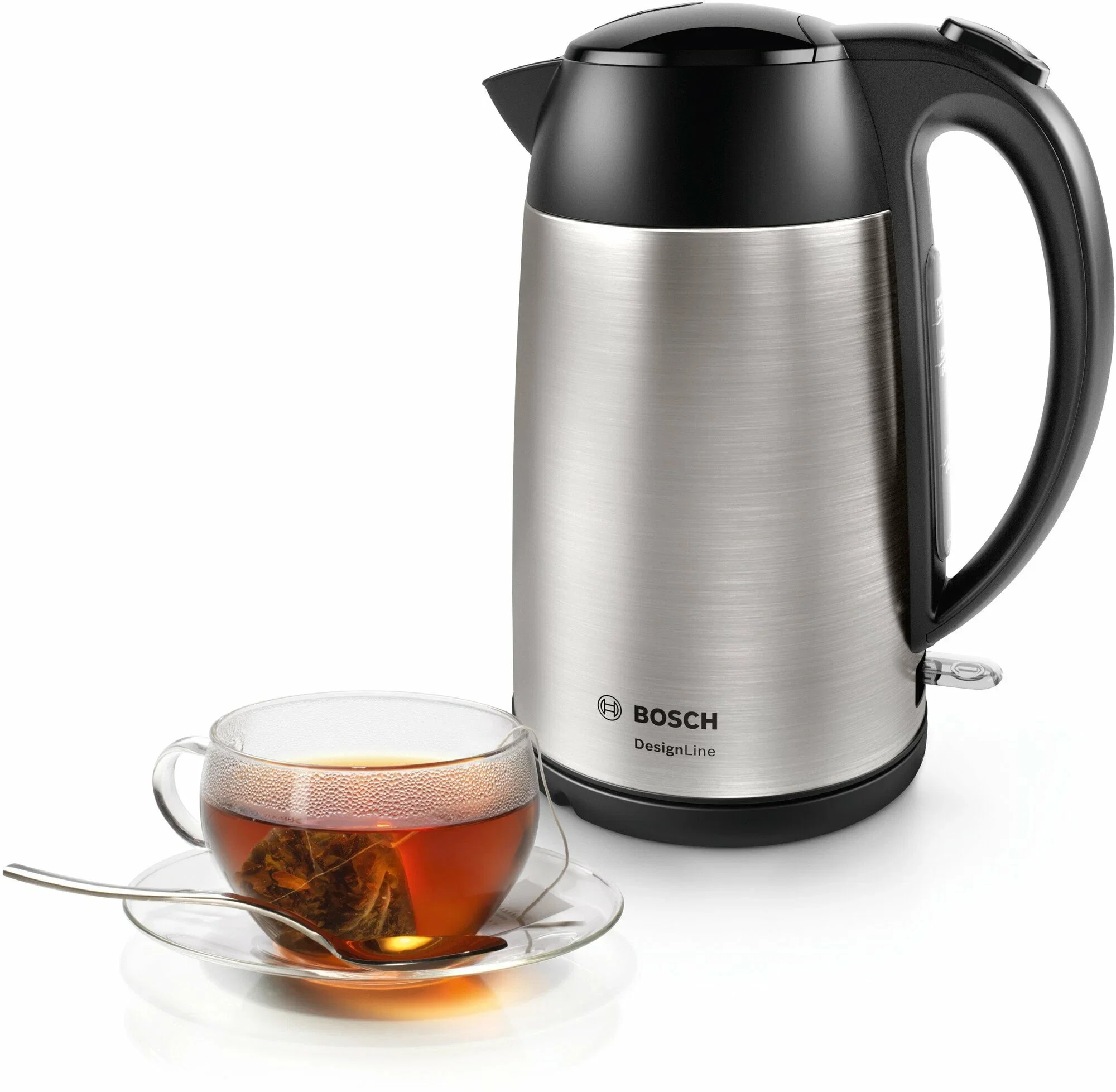Чайник электрический Bosch TWK3P420 1.7 л, 2400 Вт, черный (корпус: нержавеющая сталь)