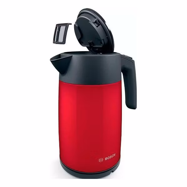 Чайник электрический Bosch TWK7L464 1.7 л, 2400 Вт., нерж.сталь, покрытая эмалью, красный, шкала уровня воды