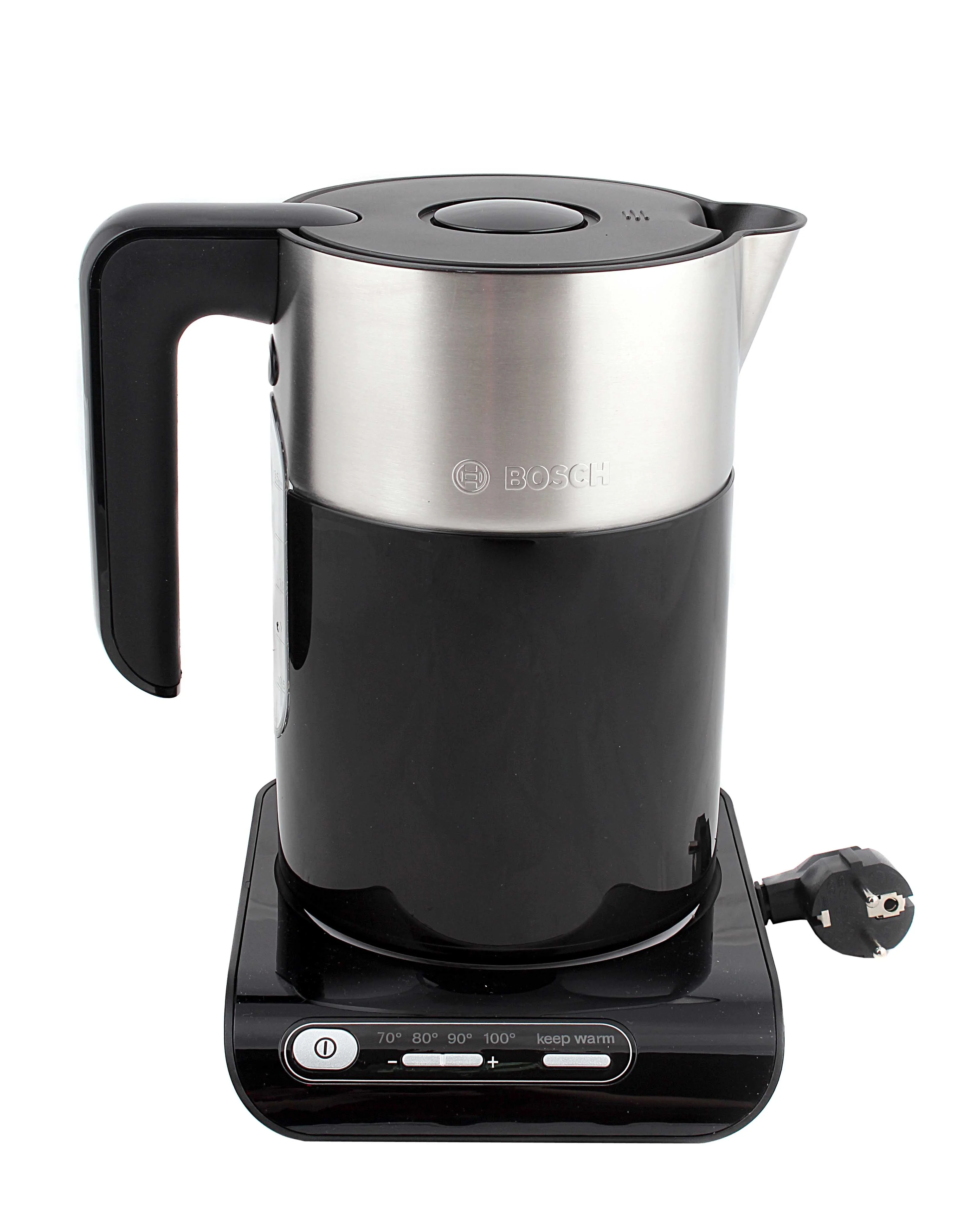 Чайник электрический Bosch TWK8613 1.5 л, 2400 Вт, черный/серебристый (корпус: нержавеющая сталь)