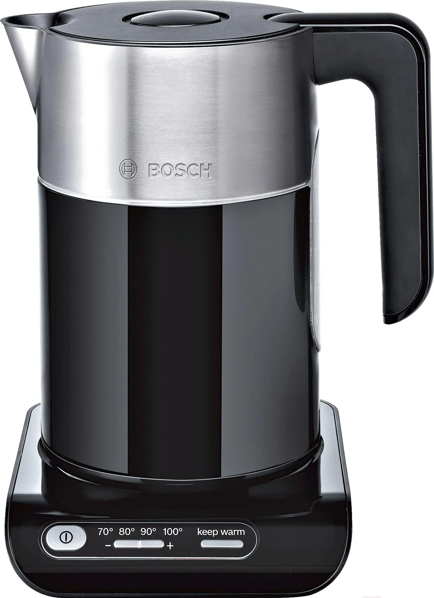 Чайник электрический Bosch TWK8613 1.5 л, 2400 Вт, черный/серебристый (корпус: нержавеющая сталь)