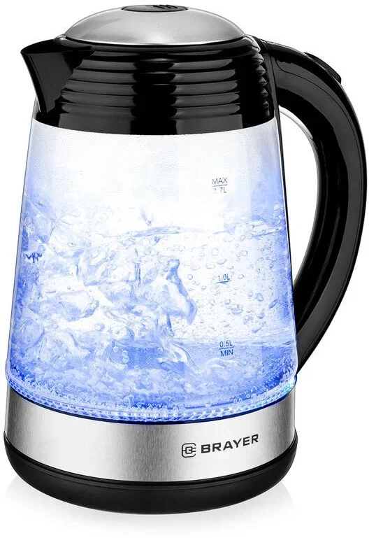 Чайник электрический BRAYER BR1012BK, 2200 Вт, 1.7 л