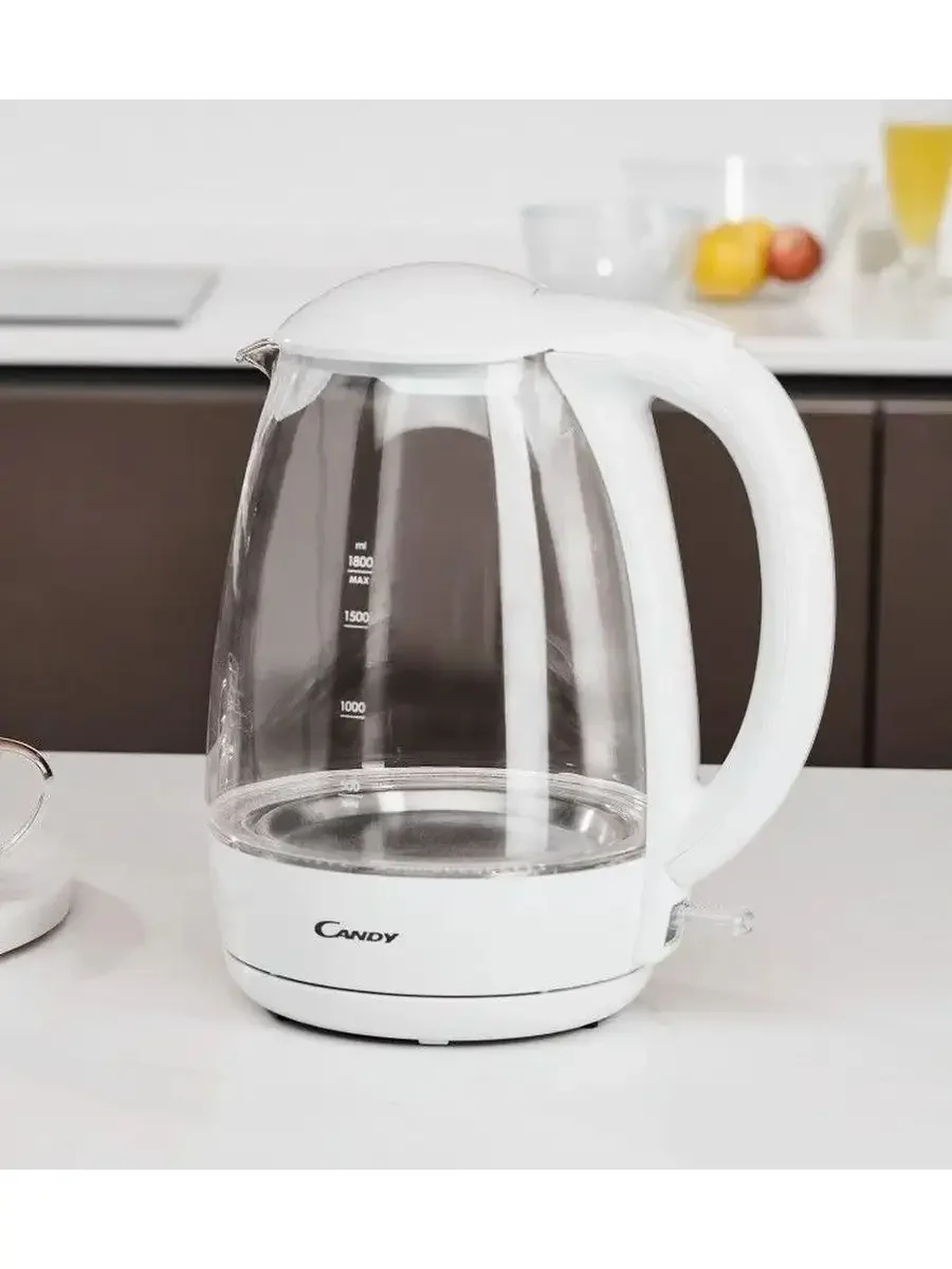 Чайник электрический Candy CK-300 1.8л. 2200Вт белый корпус: Металл/стекло/пластик