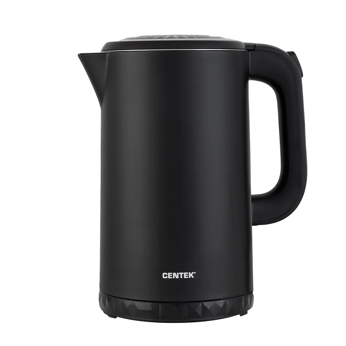 Чайник электрический Centek CT-0020 черный металл 1.7 л, 2200 Вт, бесшовная колба, двойные стенки