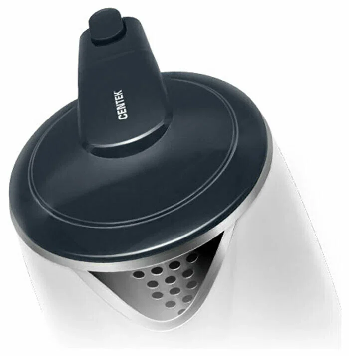 Чайник электрический Centek CT-0025 белый, металл 1.8 л, 2000 Вт, двойные стенки, кнопка вк л, на ручке