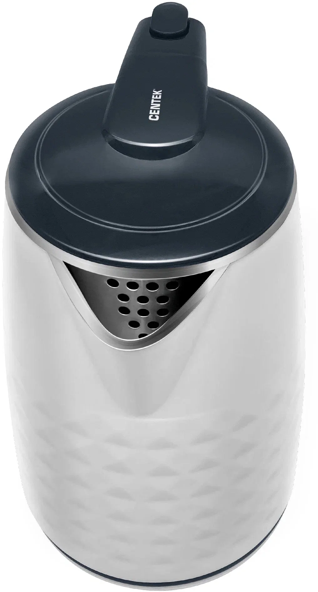 Чайник электрический Centek CT-0025 белый, металл 1.8 л, 2000 Вт, двойные стенки, кнопка вк л, на ручке