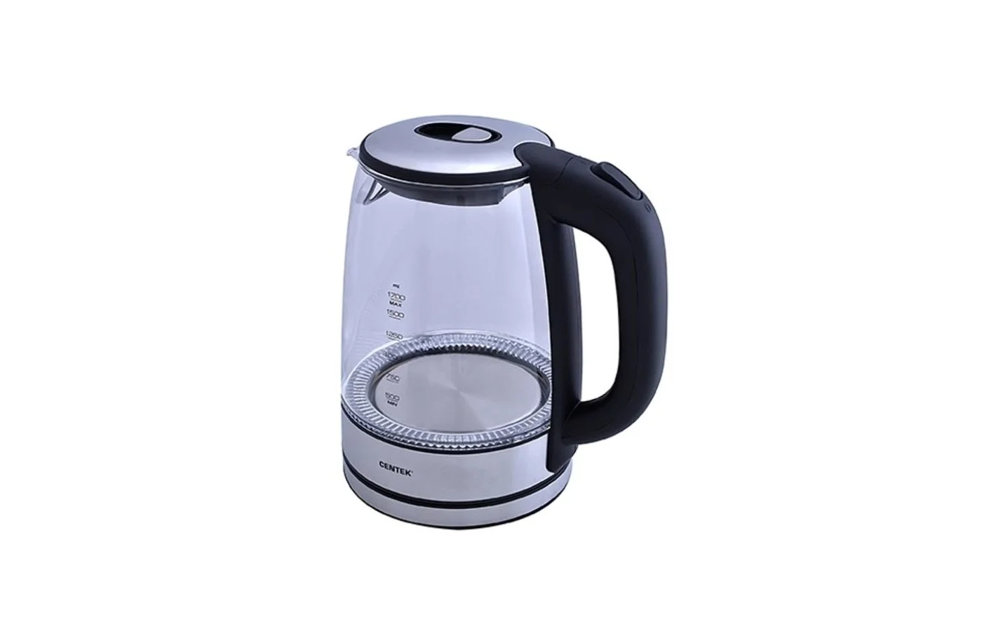 Чайник электрический Centek CT-0030 черный стекло 1.7 л, 2200 Вт, внутр. LED подсветка, защита от вкл б/воды