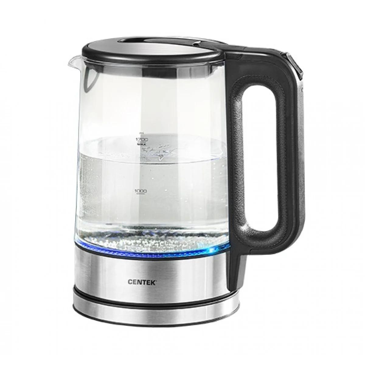 Чайник электрический Centek CT-0032 стекло 1.7л, 2200Вт, Внутр.LED подсветка, Быстрое кипячение, Фил
