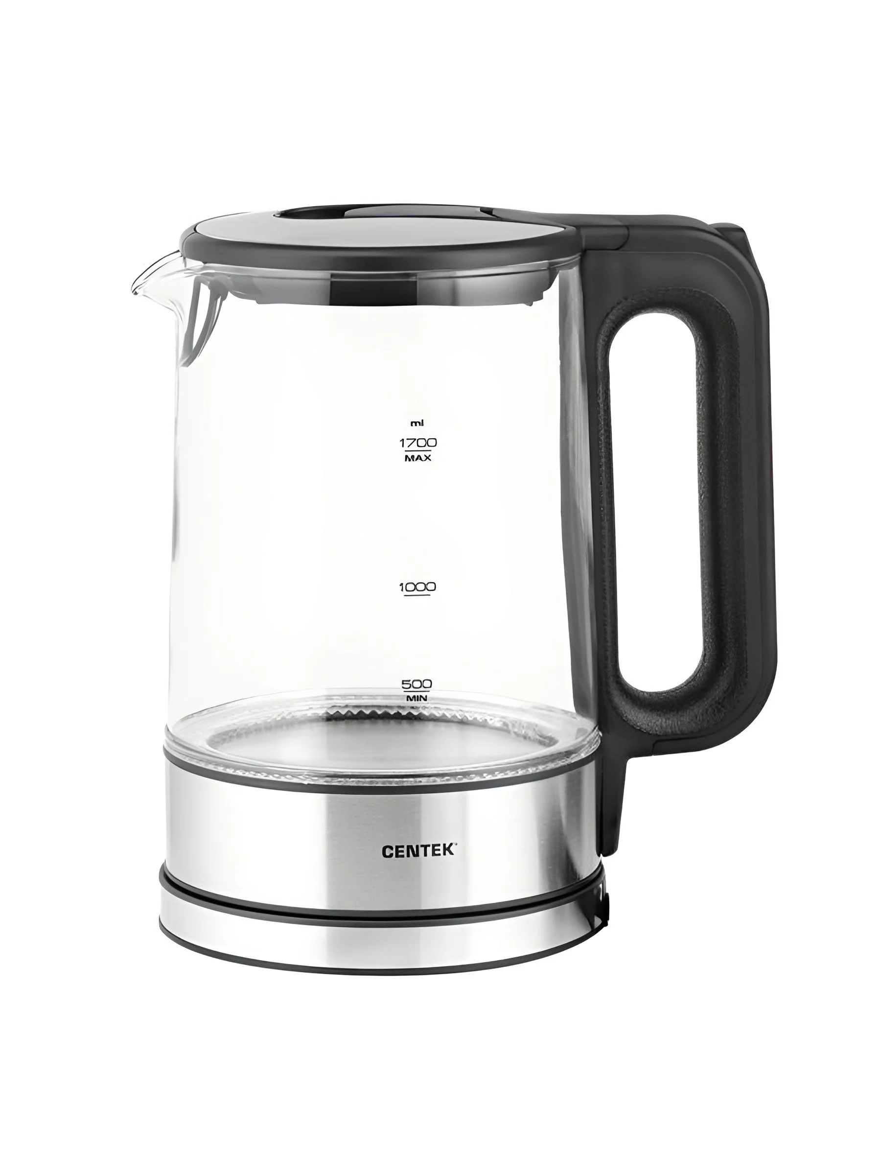 Чайник электрический Centek CT-0032 стекло 1.7л, 2200Вт, Внутр.LED подсветка, Быстрое кипячение, Фил