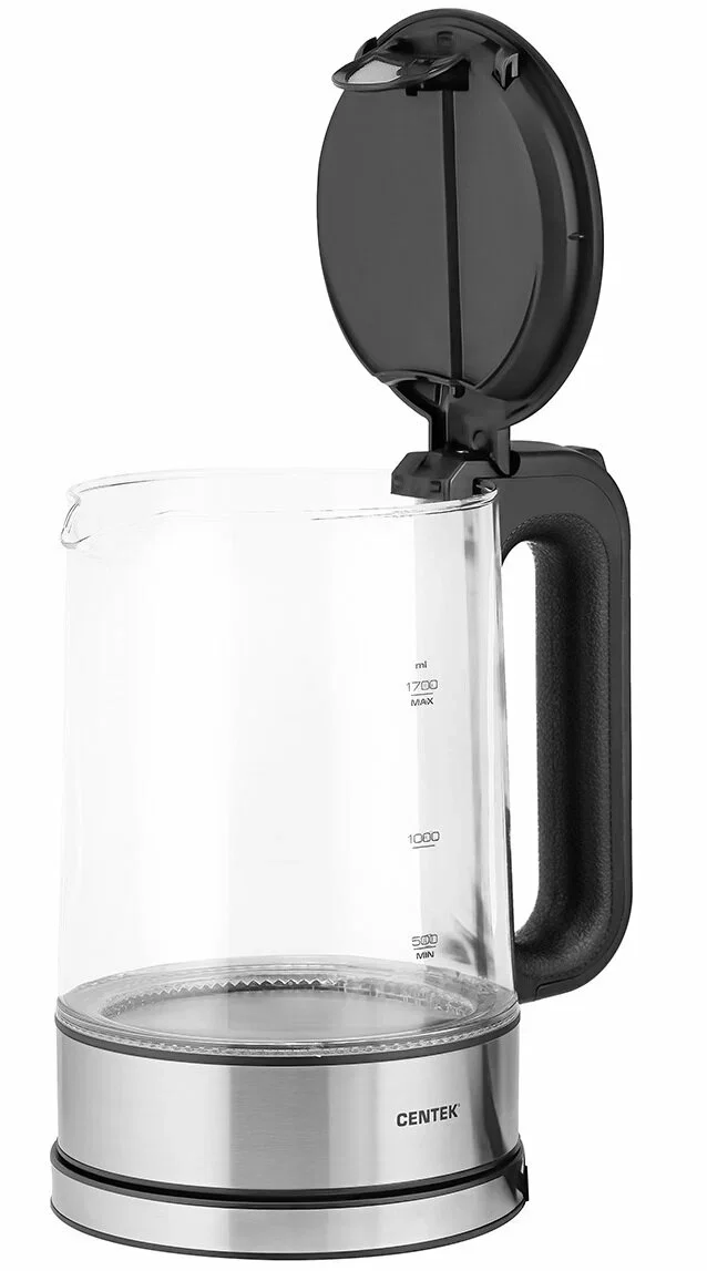 Чайник электрический Centek CT-0032 стекло 1.7л, 2200Вт, Внутр.LED подсветка, Быстрое кипячение, Фил