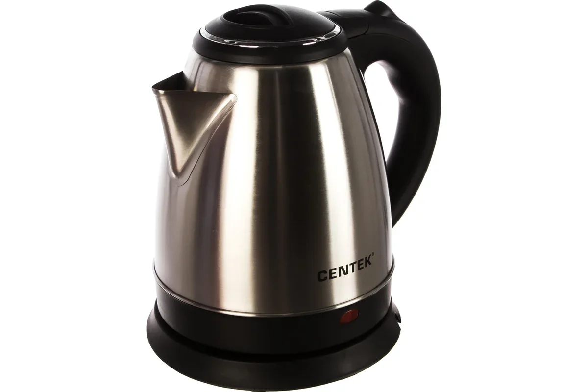 Чайник электрический Centek CT-0035 матовый, металл, 1,5 л, 2000 W, хромированная вставка на крышке