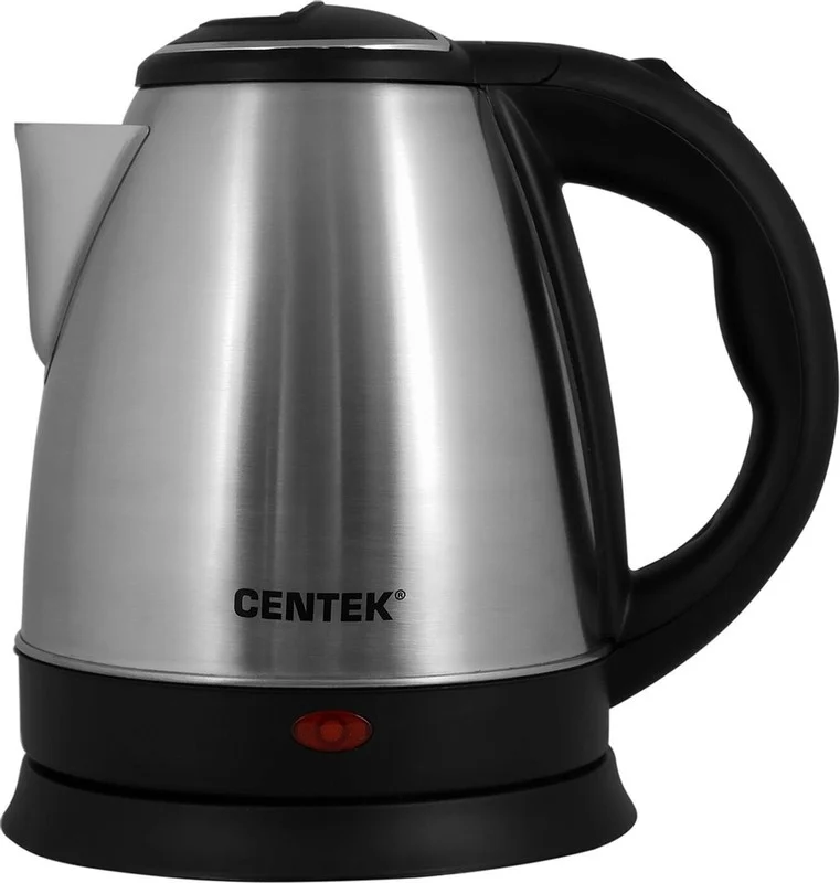Чайник электрический Centek CT-0035 матовый, металл, 1,5 л, 2000 W, хромированная вставка на крышке