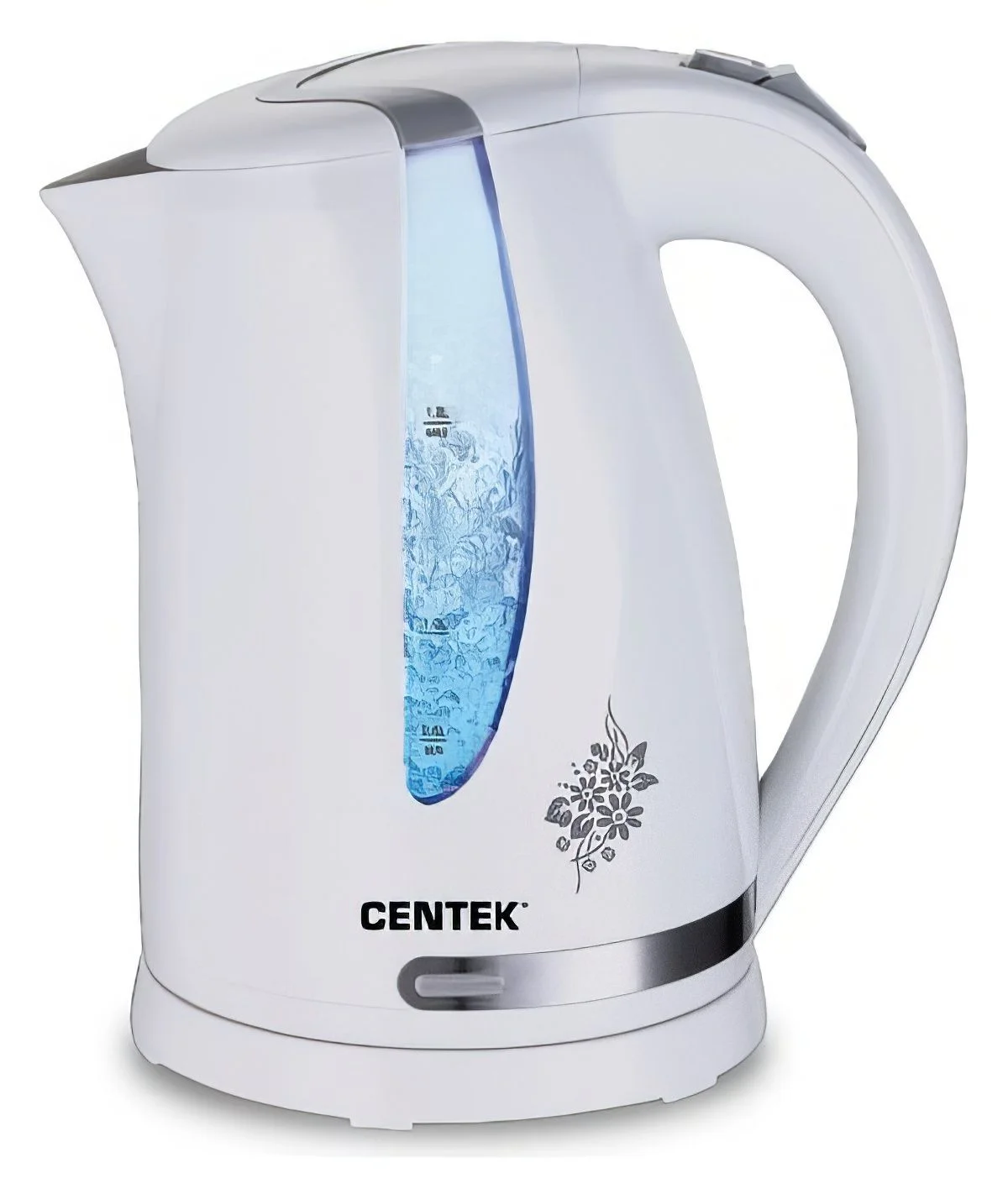 Чайник электрический Centek CT-0040 белый 1.8л, 2200 Вт, открывание кнопкой, внутренняя подсветка