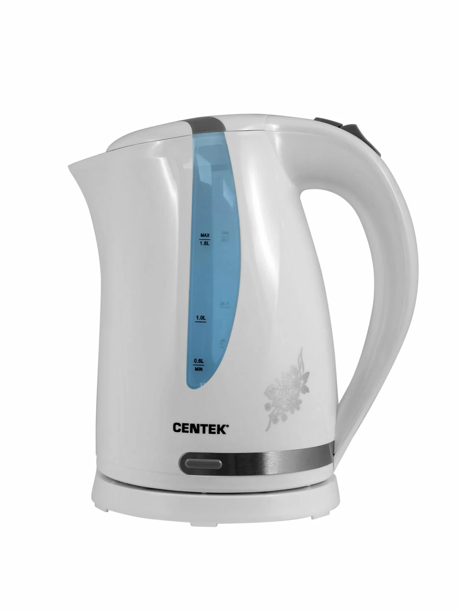Чайник электрический Centek CT-0040 белый 1.8л, 2200 Вт, открывание кнопкой, внутренняя подсветка