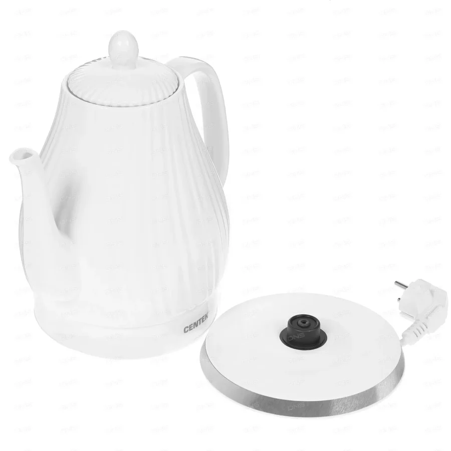 Чайник электрический Centek CT-0064 2.0л, 2150W, супербелая керамика, рельефный корпус